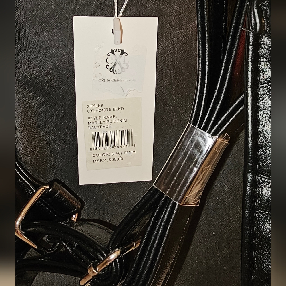 Christian Lacroix Marley PU Denim Backpack - Picture 8 of 12